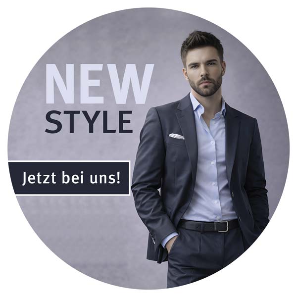 Ankleber New Style Herrenmode, � 32 cm