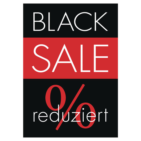 Papierplakat Black Sale reduziert