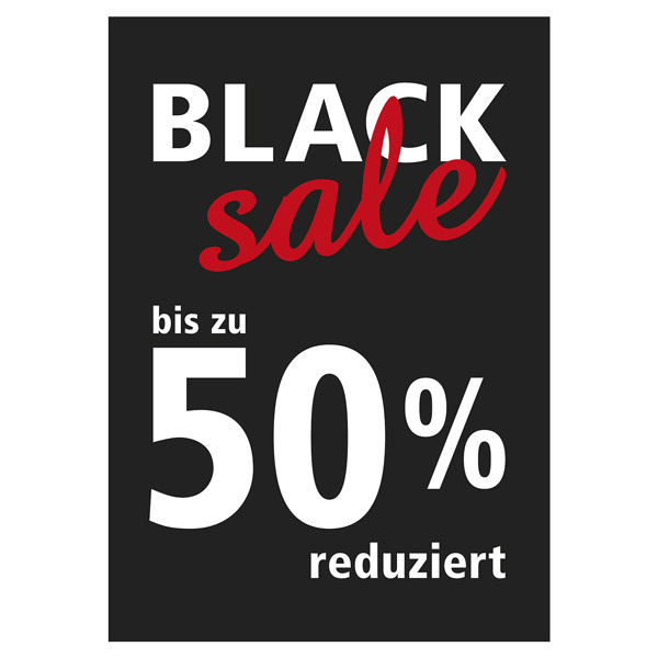 Plakat Black Sale bis zu 50%
