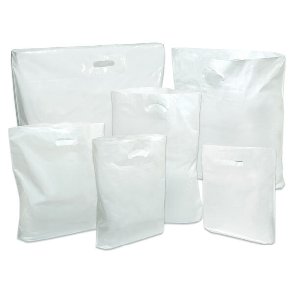 Weiße Plastiktüten Hemdchentragetaschen Tragetasche Plastikbeutel Einkaufstüte 