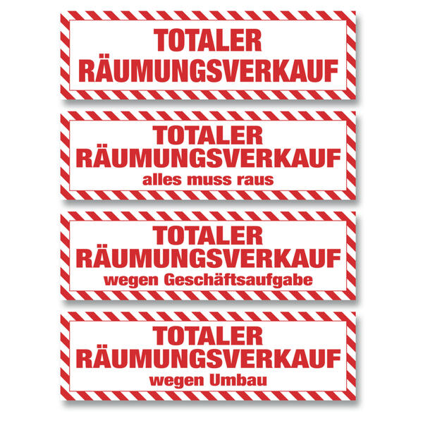 Aufkleber Totaler Rumungsverkauf 100x30 cm