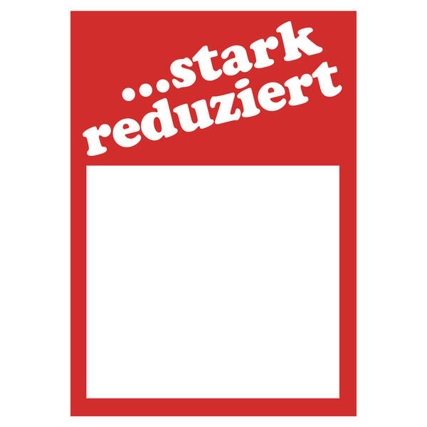 100 Preisschilder ...stark reduziert