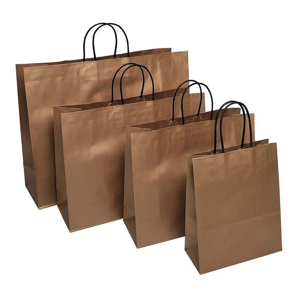 Papiertragetasche Milano Bronzo mit Textilkordel