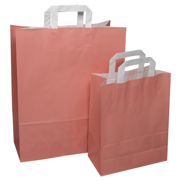 Papiertragetasche mit Flachhenkel, apricot