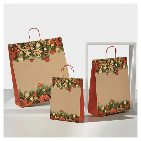Papiertragetasche mit Kordel Cortina-Rosso