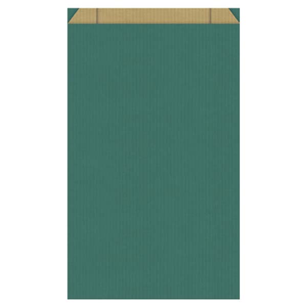 Papierflachbeutel petrol mit Klappe