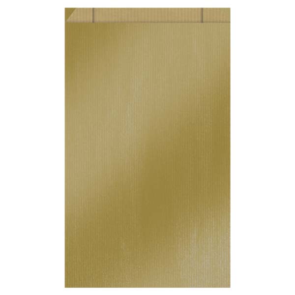 Papierflachbeutel gold mit Klappe