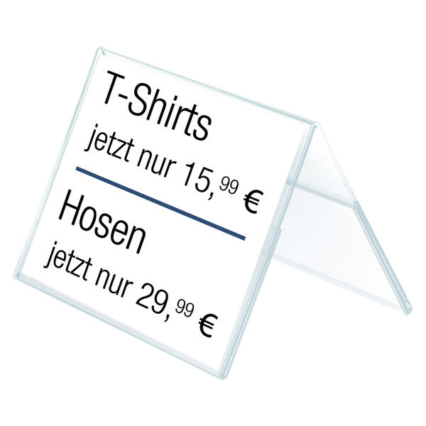 Acrylglas-Dachaufsteller in DIN-Querformaten