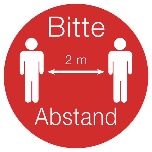 Aufkleber Abstand halten