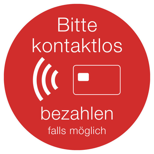 Aufkleber kontaktlos bezahlen