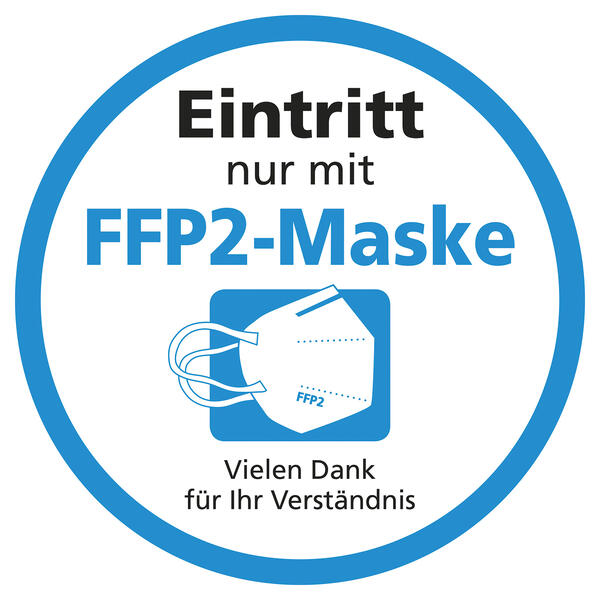 Aufkleber Eintritt nur mit FFP2-Maske