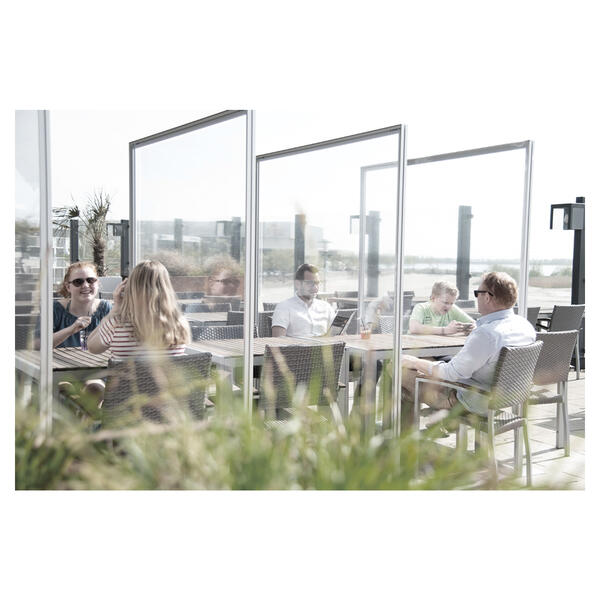Transparente Trennwand Alu-Stretchframe