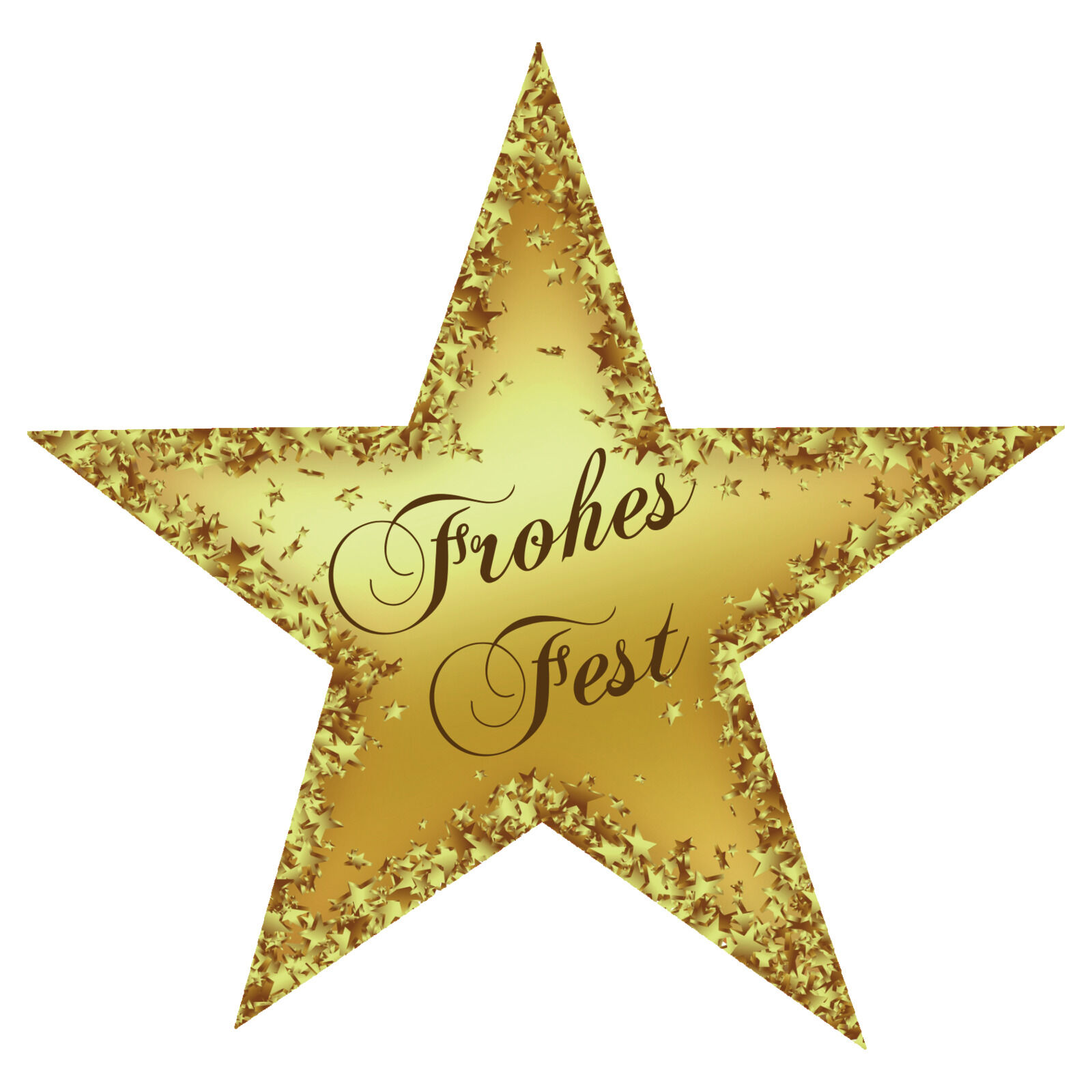 Ankleber Stern Frohes Fest - Deko-Plakate Weihnachten